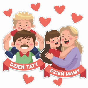 Dekoracja Dzień Mamy Dzień Taty - Mama i Tata - duży zestaw - A3 9 szt.