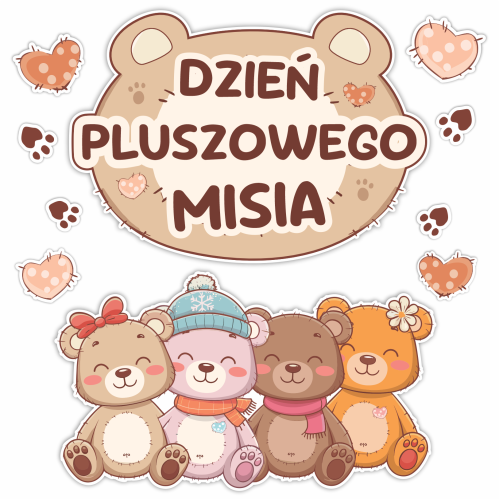 Dekoracja Gazetka Szkolna Dzień Pluszowego Misia wycinana ozdoba szkolna przedszkole na gazetkę szkolną.png