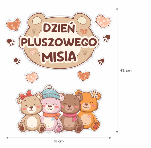 Duża Dekoracja szkolna przedszkole na Dzień pluszowego misia przyjaciel pluszowego misia.png