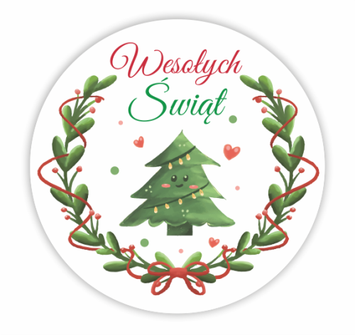Naklejki wesołych świąt dla dzieci - choinka naklejki świąteczne