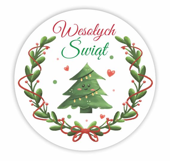 Naklejki wesołych świąt dla dzieci - choinka naklejki świąteczne