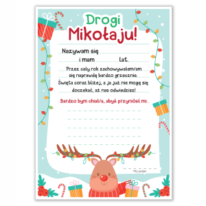 Dyplom Świąteczny - List do Świętego Mikołaja - A4