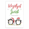 Kartka Wesołych Świąt napis Pingwinki i szczęśliwego nowego roku! świąteczna kartka a6.png