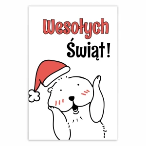 Kartka Świąteczna - Wydra Mikołaj - Wesołych Świąt - A6 