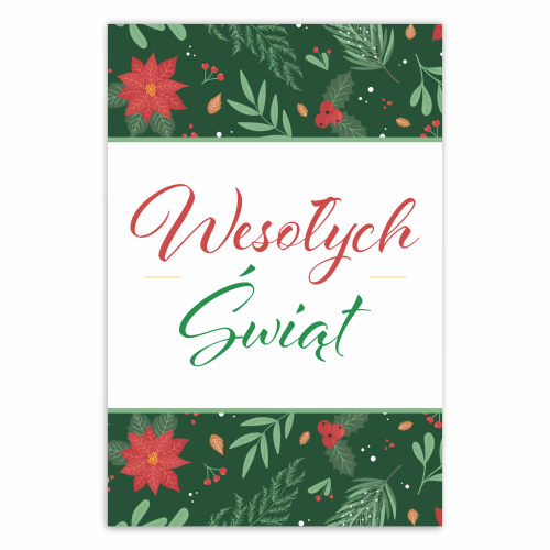 Kartka Wesołych Świąt napis świąteczny kartka zielona a6.png