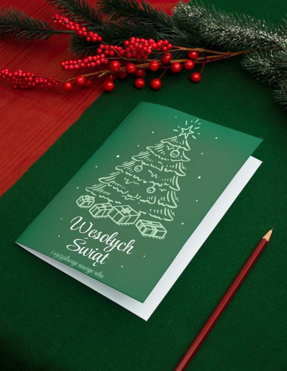 Kartka składana świąteczna 02 choinka Wesołych Świąt z życzeniami kartka A6 A5.jpg