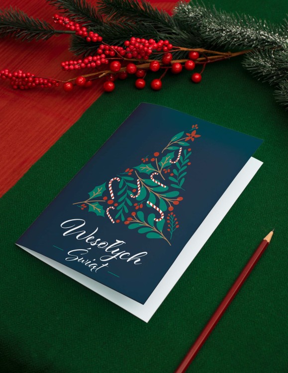 Kartka składana Wesołych Świąt kartka A6 A5.jpg