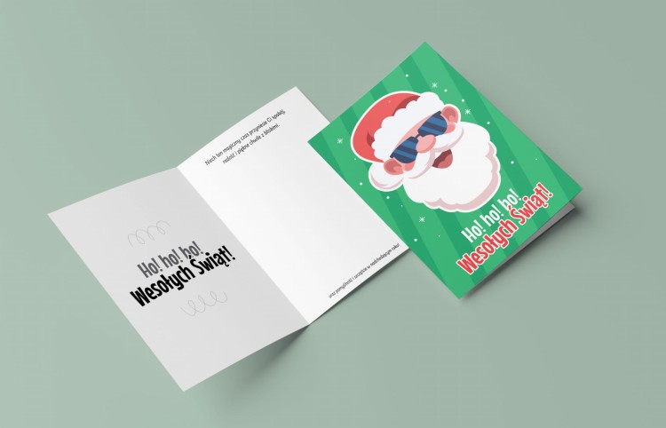 Kartka składana 06 Mikołajek Wesołych Świąt z życzeniami kartka A6 A5.jpg