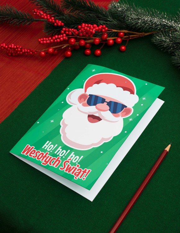 Kartka składana świąteczna 06 Mikołaj Wesołych Świąt z życzeniami kartka A6 A5.jpg