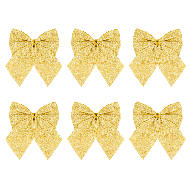Kokardy świąteczne dekoracyjne złote ozdoba na święta.png