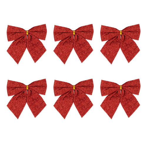 Kokardy świąteczne dekoracja brokat czerwona.png