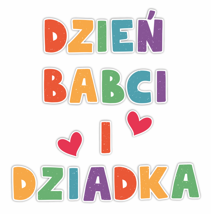 Dekoracja wycinana - Napis dekoracyjny dzień babci i dziadka