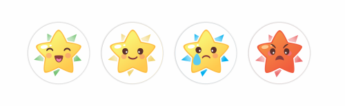 Szkolne naklejki motywacyjne z nastrojami 3 cm - zestaw Gwiazdki.png