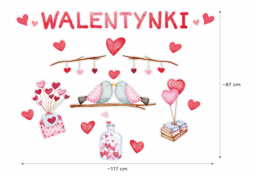 Walentynki dekoracja duży zestaw z napisem serca dekoracyjne.png