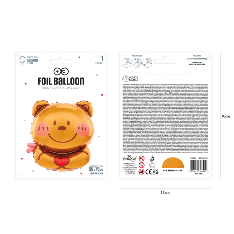 Walentynki prezent dla niego dla niej duży misiek i serce duży słodki balon.png