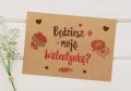 Elegancka koperta kraft na Walentynki z napisem - widok z tyłu