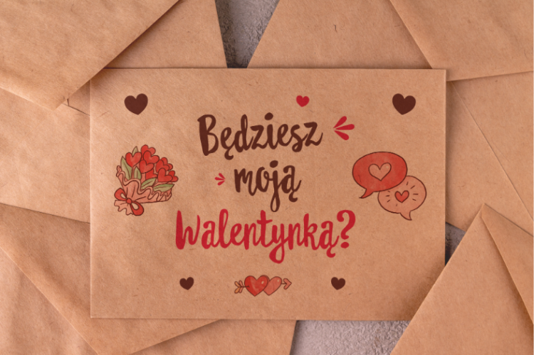 Koperta walentynkowa kraft otwarta - pasuje na kartki i zdjęcia