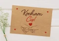 Ozdobna koperta kraft Kocham Cię na Walentynki - tył koperty
