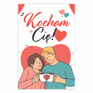 Kartka Walentynkowa - Kocham cię! 01 - Zakochani - 10 x 15 cm