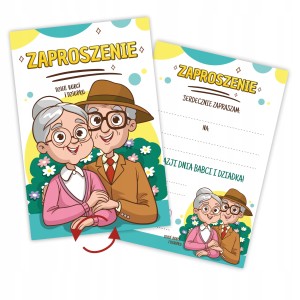 KARTKA ZAPROSZENIE DZIEŃ BABCI DZIADKA ZAPROSZENIE NA PRZEDSTAWIENIE OBIAD