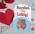 Kartka Walentynkowa Słodkie wydry Bardzo Cię lubię napis - słodziutkie wydry.png