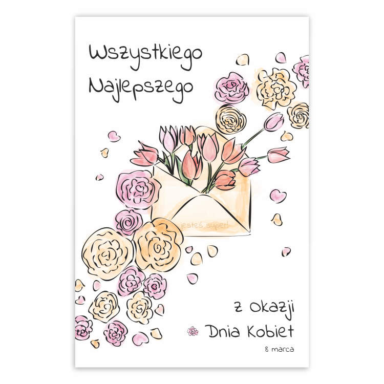 Dzień kobiet Kartka Okolicznościowa na życzenia na dzień kobiet Wszystkiego najlepszego z okazji dnia kobiet