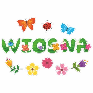 Dekoracja Wiosenna - Napis Wiosna - Ozdoby Wiosna 14 szt 