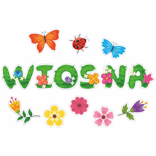 Dekoracja Wiosna Wiosenny krajobraz napis wiosna zestaw - kolorowa ozdoba wiosenna.png