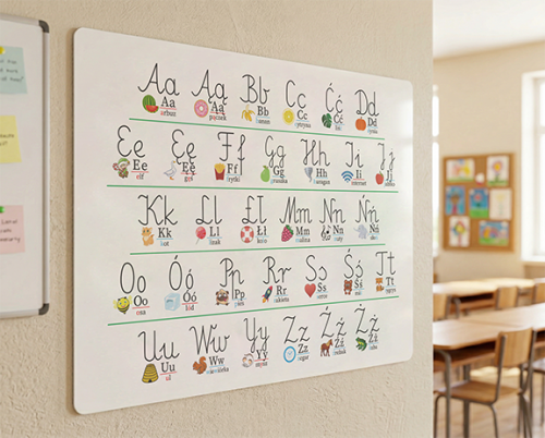 Plakat edukacyjny dla dzieci Alfabet spółgłoski i samogłoski A3 - Plakat edukacyjny dla dzieci nauka literek i czytania.png