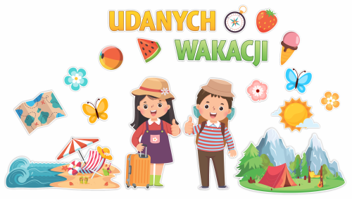 Udanych wakacji dekoracja na koniec roku szkolnego.png