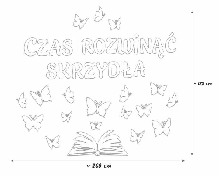 Dekoracja szkolna czas rozwinąć skrzydła duży zestaw XL na zakończenie roku w przedszkolu szkole.png