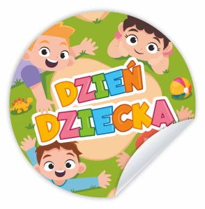 Naklejki Dzień Dziecka - Dzieci 01 - Zestaw 12 szt. 6 cm  
