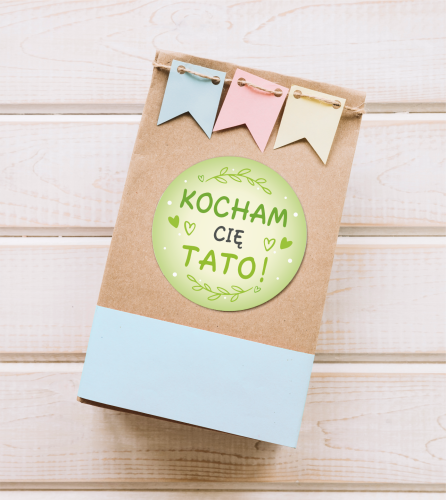 Prezent dla taty kocham cię tato naklejki na prezent na dzień Ojca.png