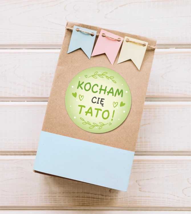 Prezent dla taty kocham cię tato naklejki na prezent na dzień Ojca.png