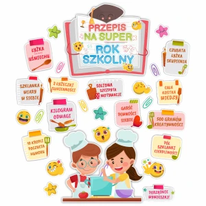 Dekoracja Szkolna - Przepis na Super rok szkolny - Ozdoba na Rozpoczecie roku