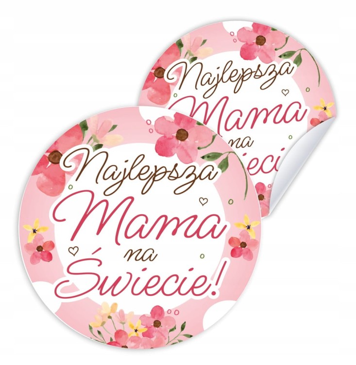 Naklejki Najlepsza Mama na Świecie - zestaw 12 sztuk 6cm