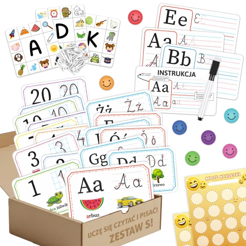Uczę się czytać i pisać! - Zestaw fiszek edukacyjnych dla dzieci - 6 produktów