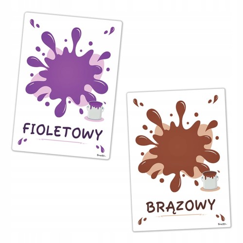 Karty do nauki kolorów dla dzieci - plansza przedszkolna