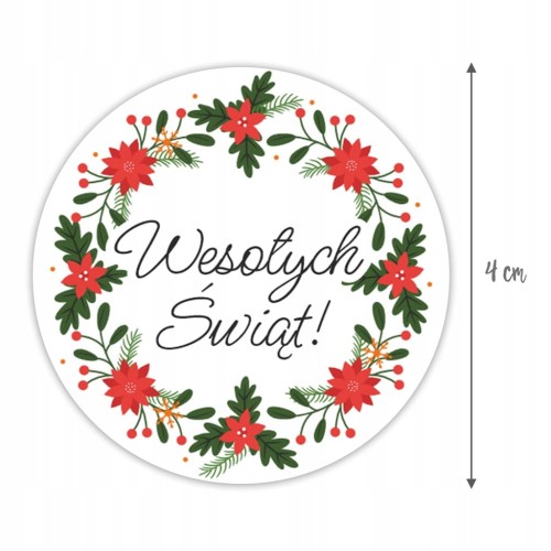 Zestaw naklejek świątecznych dekoracyjnych Wesołych Świąt