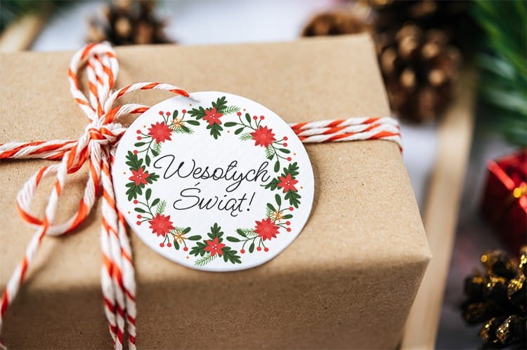 Naklejki do pakowania prezentów świątecznych na paczki