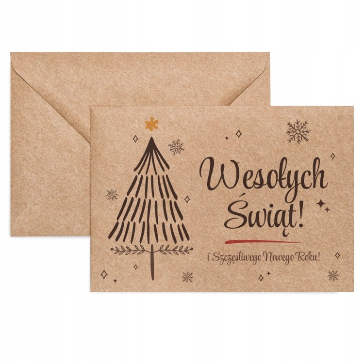 Koperta świąteczna z choinką C6 do kartek świątecznych