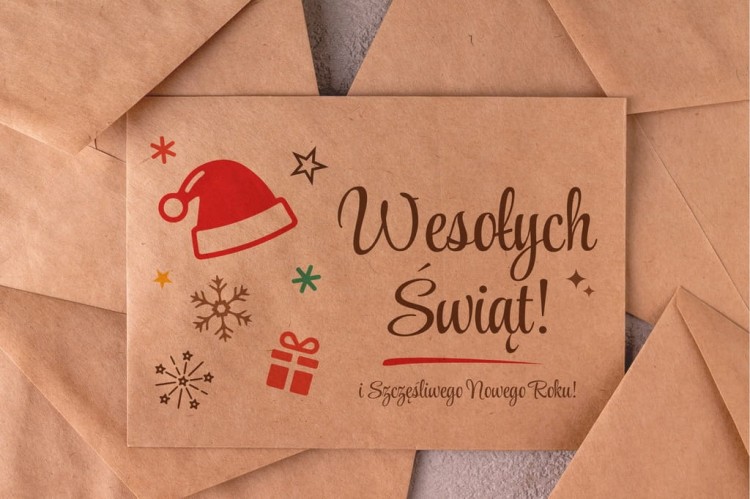 Koperta papierowa świąteczna do wysyłania kartek C6
