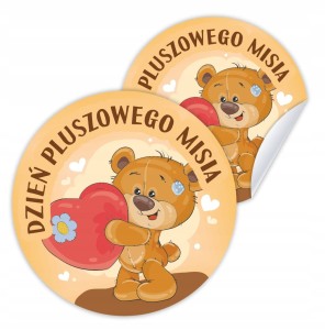 Naklejki Dzień Pluszowego Misia 02 - Naklejki Okolicznościowe 4 cm 24 szt.