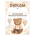 Dyplom na Dzień Pluszowego Misia A4 z kolorową grafiką misia
