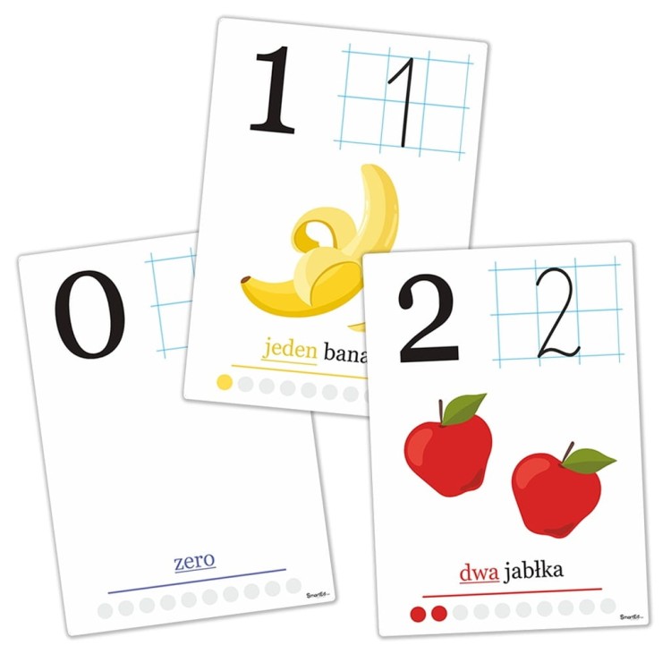 Nauka literek i cyfr dla dzieci - 34 plansze kolorowe format A5