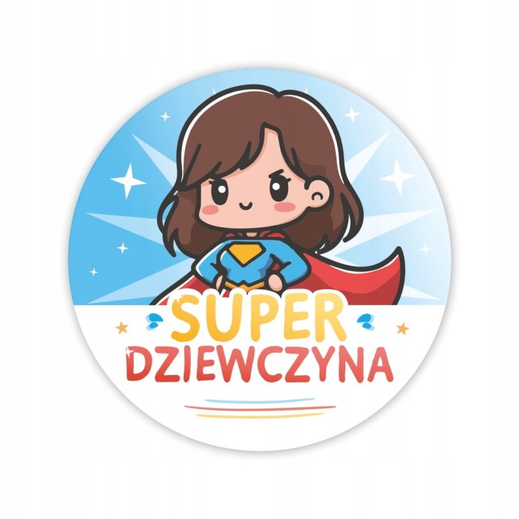 Naklejki motywacyjne Super Dziewczyna - kolorowy upominek na 8 marca