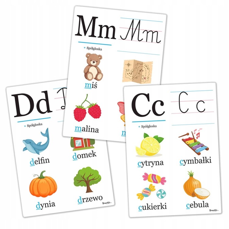 Kolorowa plansza z literką - nauka liter w przedszkolu