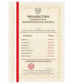 Świadectwo dla nauczyciela - dyplom dla najlepszego nauczyciela A4