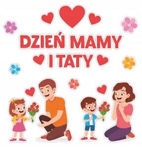 Dekoracja Dzień Mamy i Taty - Dzień MAMY Dzień TATY - Duża Ozdoba Szkolna