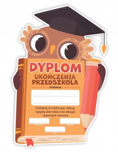 Dyplom Ukończenia Przedszkola KSZTAŁT - Sowa - Zakończenie roku A4